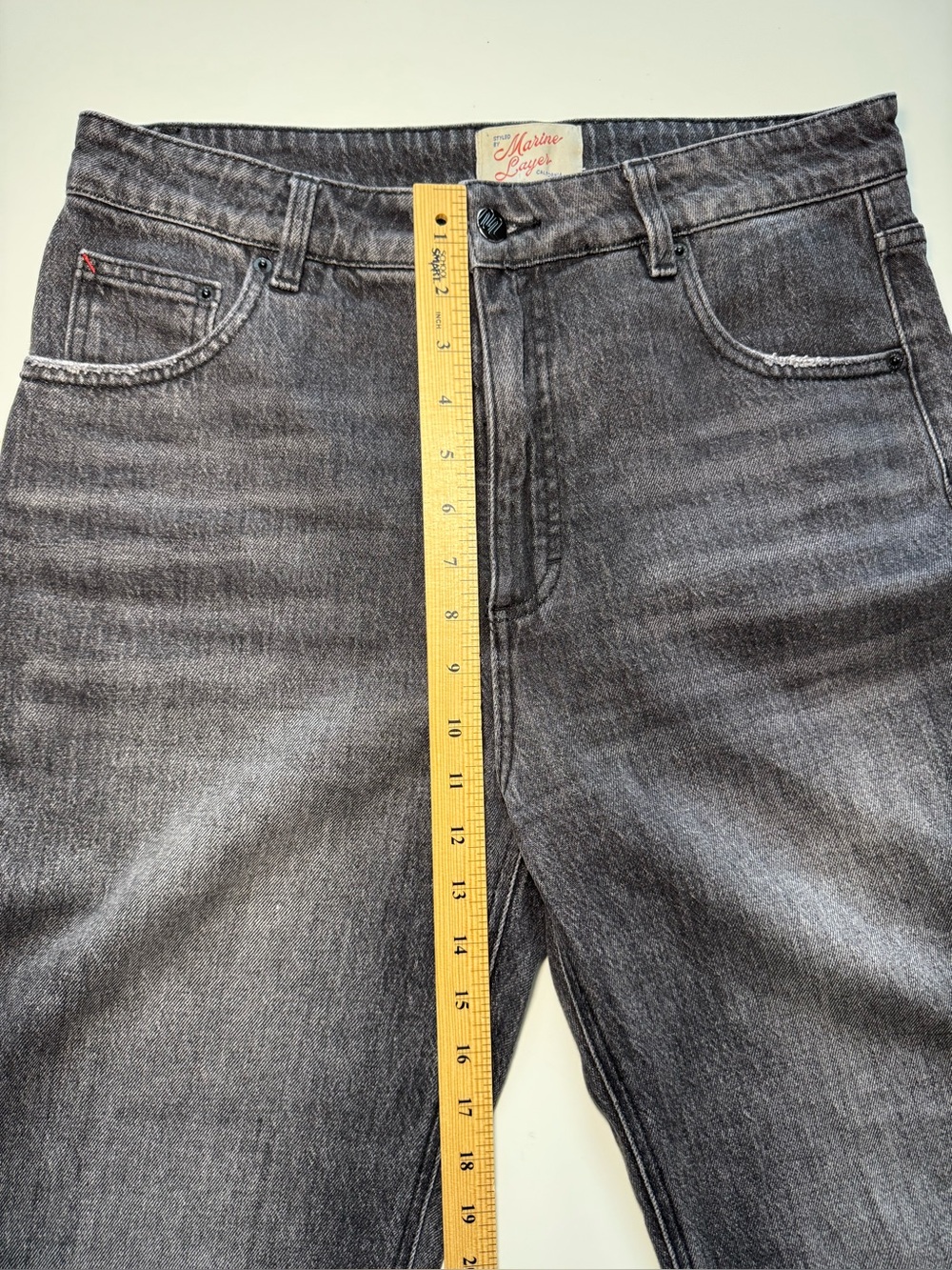 Marine Layer Charlie Denim Straight Leg Pant Denim Jeans Women’s size 12 - Picture 7 of 13